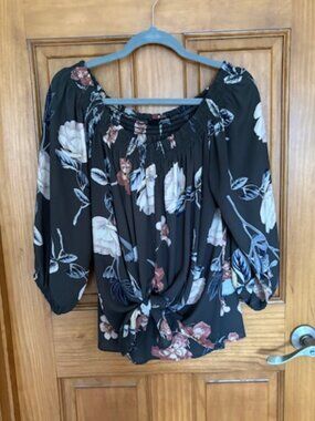 Ariella smocked tie front blouse